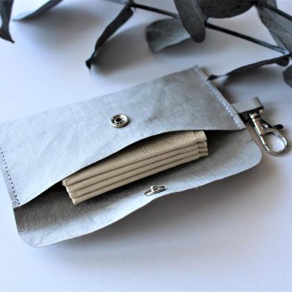 Zero Waste Taschentuchtasche aus veganem Leder