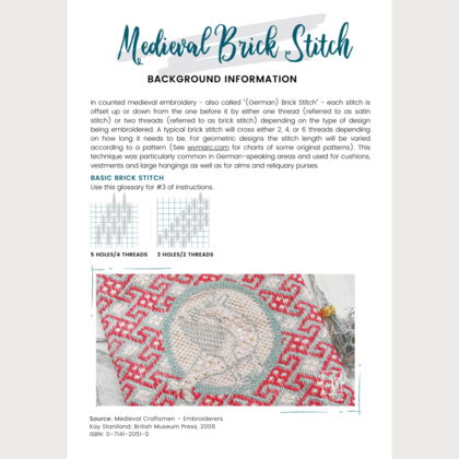 PDF-Stickmuster für historische Zählstickerei (Brick Stitch Embroidery) - Image 2