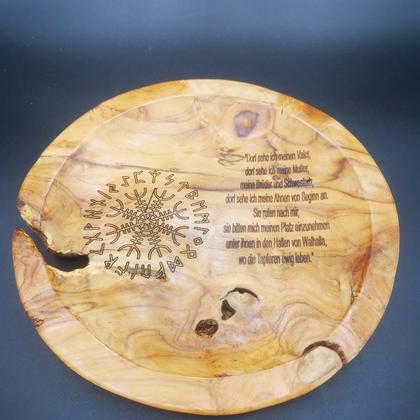 Massiver Dekorteller mit Gravur