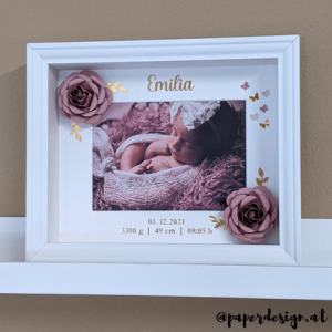 Kopie Shadow Box „Rose“ Taufe