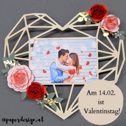 Geometrisches Herz aus Holz "Valentine's Day"