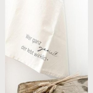 Geschirrtuch „Wer ganz genießt …“