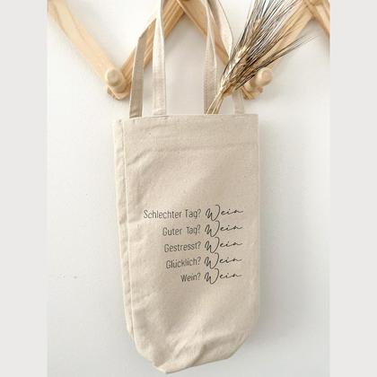 Flaschen-/ Weintasche „Weinspruch“