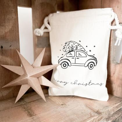 Baumwollbeutel Driving Home for Christmas