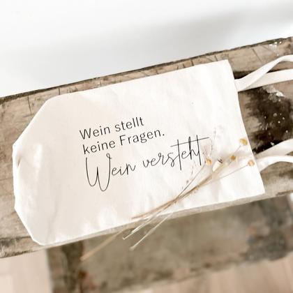 Flaschen-/ Weintasche „Wein stellt keine Fragen“