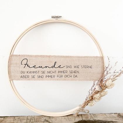 Stickrahmen „Freunde sind wie Sterne“
