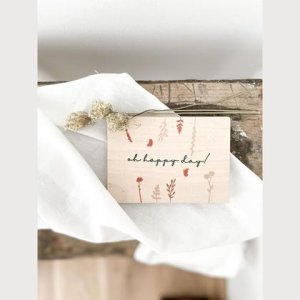 Holz Postkarte „oh happy day“
