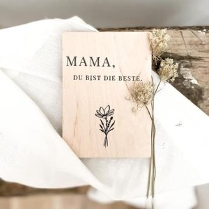 Holz Postkarte „beste Mama“