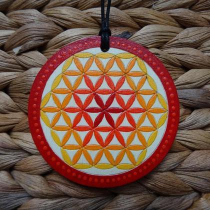 Kette "Blume des Lebens" in ROT