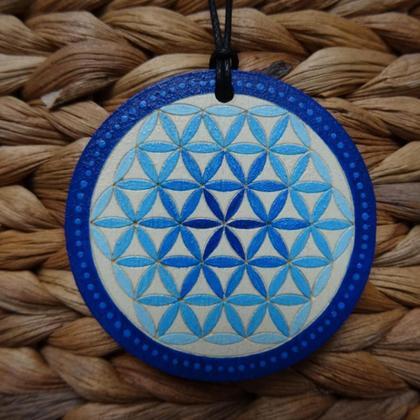 Kette "Blume des Lebens" in BLAU