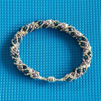 Spiralperlenarmband "Lilaplanet" - Image 3