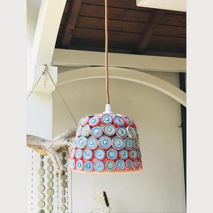 Bunte Lampe Korb/Papier klein