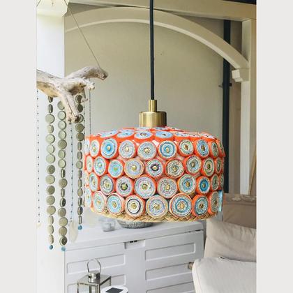 Bunte Lampe Korb/Papier groß - Image 2