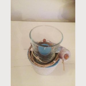 Windlicht Glas/Beton solo