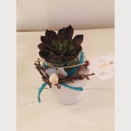 Übertopf Beton/Glas II