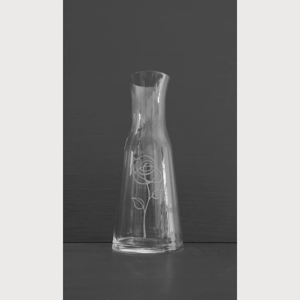 Glaskaraffe mit Blumengravur - Image 2
