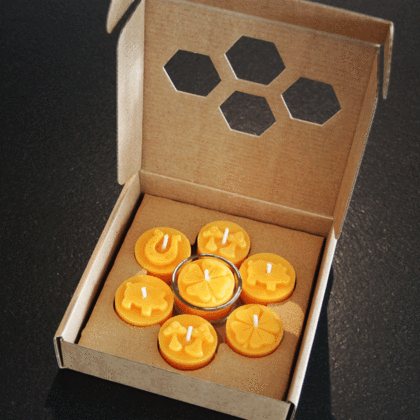 Teelichter Glücksbringer aus Bienenwachs Geschenkbox - Image 2