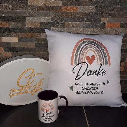 DANKE Kissen und Tasse im SET