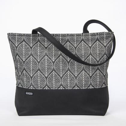Leder/Stoff Tasche "Blätter"