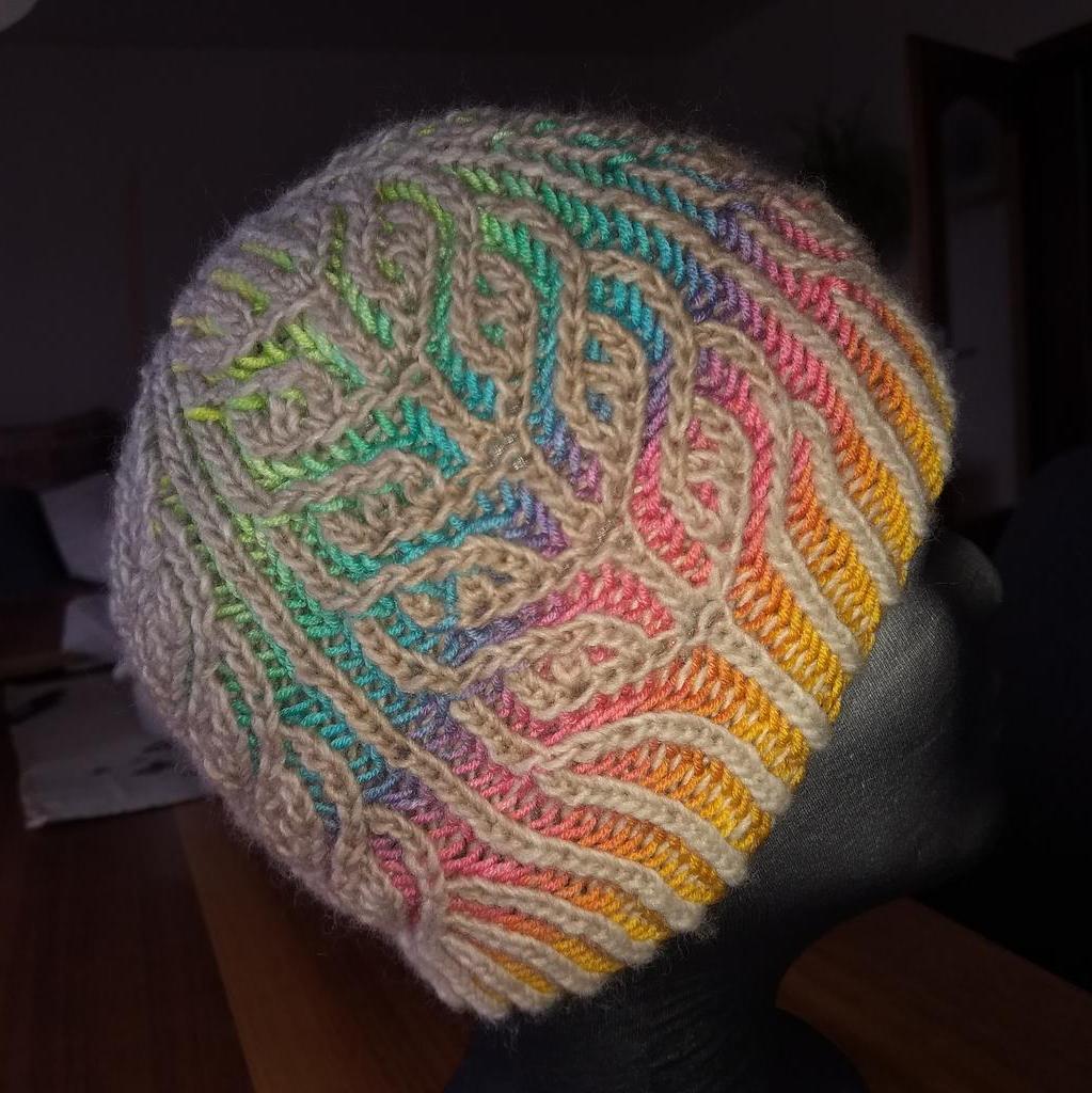 Handgestrickte Wendehaube Beanie "Anis" aus Merinowolle - Image 2