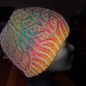 Handgestrickte Wendehaube Beanie „Anis“ aus Merinowolle