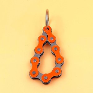Schlüsselanhänger aus Fahrradketten, orange