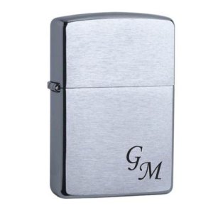 Zippo chrome gebürstet mit Initialen personalisierbar Lasergravur