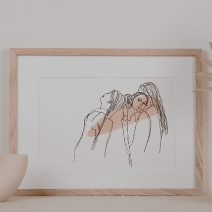 4 Frauen Konturenzeichnung