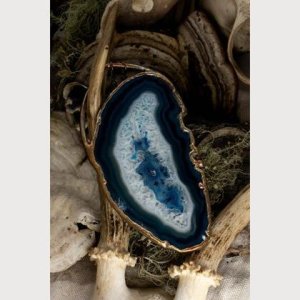 þriðja augað – Blauer Achat- Solstice Aura Finish – #I16