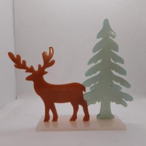 Aufsteller Reh mit Baum