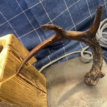 Altholz Lampe Schreibtischlampe Holzbalken Rustikal Landhaus UNIKAT Shabby TIROL - Image 3