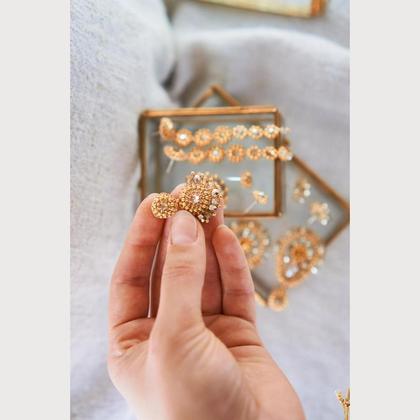 Perlenohrringe Modell Valerie in Gold - Image 2