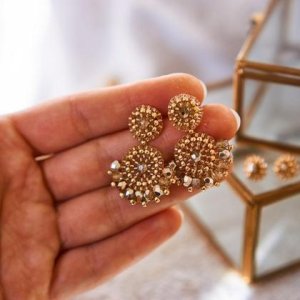 Perlenohrringe Modell Valerie in Gold