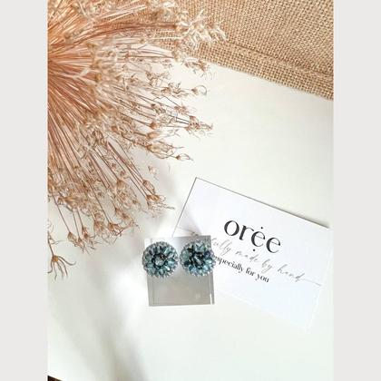 Perlenohrringe Modell Elise in Blau - Image 4