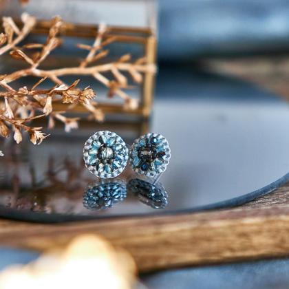 Perlenohrringe Modell Elise in Blau