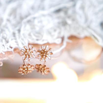 Perlenohrringe Modell Elise in Rosé