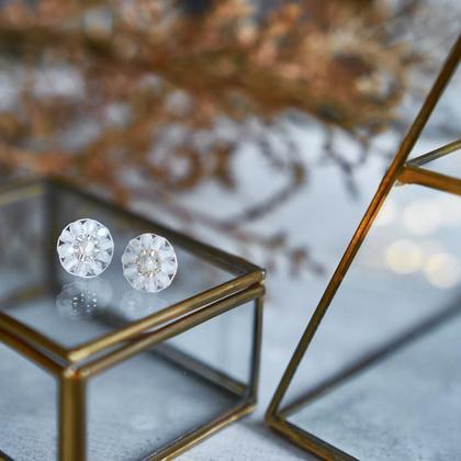 Perlenohrringe Modell Elise in mattem Weiß