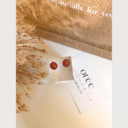 Perlenohrringe Modell Ines in mattem Kupfer - Image 3