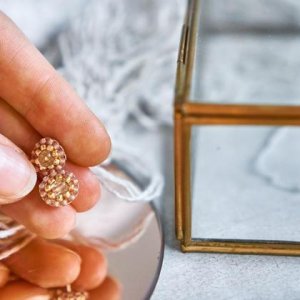 Perlenohrringe Modell Ines in Rosé