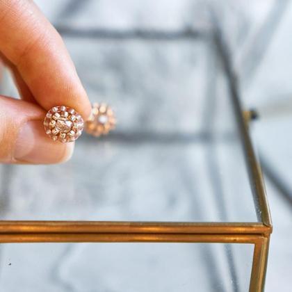 Perlenohrringe Modell Ines in Rosé - Image 3