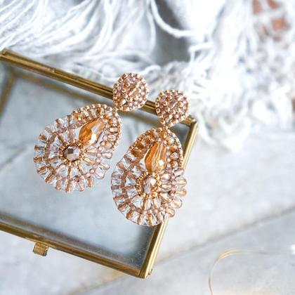 Perlenohrringe Modell Maria in Rosé