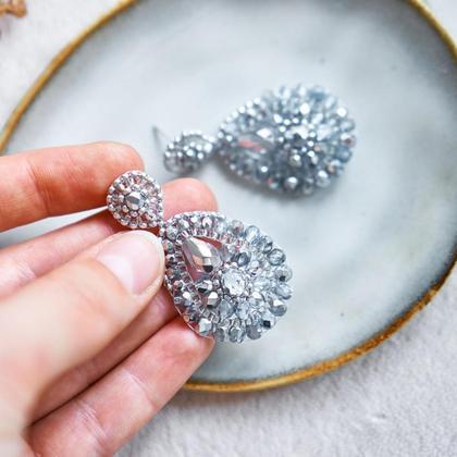 Perlenohrringe Modell Maria in Silber