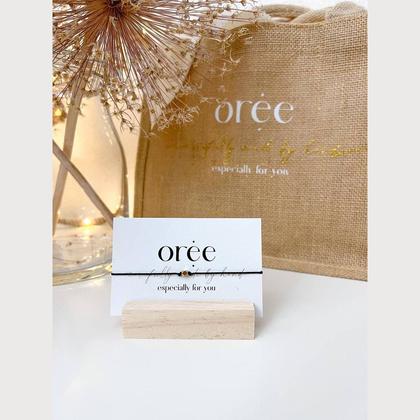 Schwarzes Armband mit eckiger Perle in Roségold - Image 2