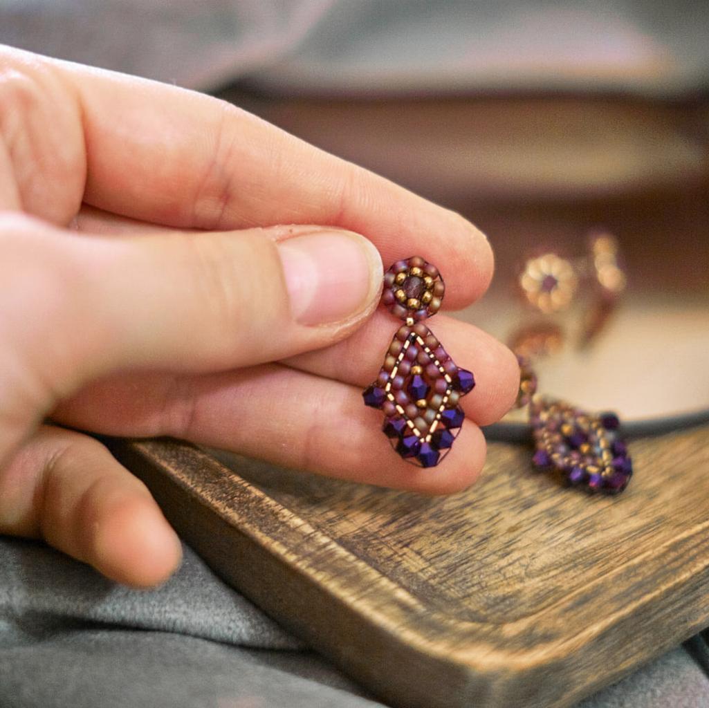 Kopie Ohrringe Modell Anna in Violett