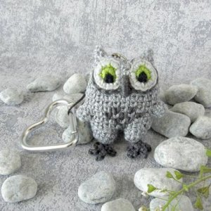 Schlüsselanhänger Eule, Taschenclip
