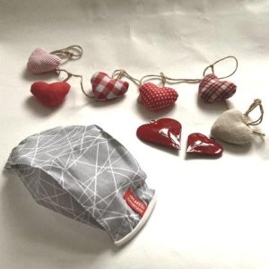 UNIKAT MASKE – Dezentes Grau Geometrisches Muster