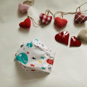 KINDERMASKE – Türkis Wal