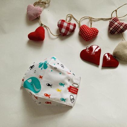 KINDERMASKE - Türkis Wal