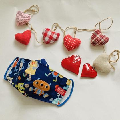 Einzelscück KINDERMASKE - Blaue Monster