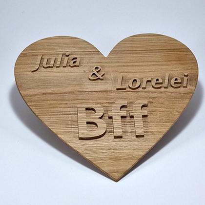 Best friends forever "INDIVIDUELL" Herz aus Holz
